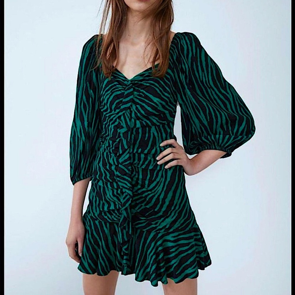 Zara zebra stripe mini dress